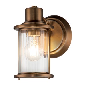 Lampa ścienna kinkiet Riggs QZ-RIGGS1-BATH-WS Elstead Lighting 1xE14 40 W Stal, Szkło Wyblakły mosiądz