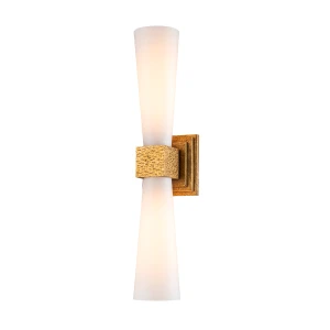 Lampa ścienna Kinkiet Kristy KRISTY-2WB-DG-OPAL Elstead Lighting 2xG9 4W Stal, żywica syntetyczna, warstwowe szkło opalowe Złoty