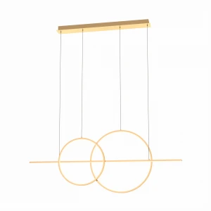 Lampa wisząca CHOLET Zuma Line 34W LED w kształcie dwóch okręgów.