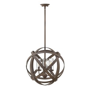 Lampa stropowa wisząca Elstead Lighting Carson HK-CARSON-3P IP44 stal.