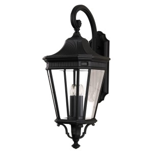 Lampa ścienna Kinkiet zewnętrzny Elstead Lighting Cotswold Lane FE-COTSLN2-L-BK IP44 3xE14 Aluminium Czarny