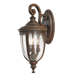 Kinkiet zewnętrzny Elstead Lighting English Bridle FE-EB2-M-BRB IP44 3xE14 Stal Brązowy klasyczny styl.