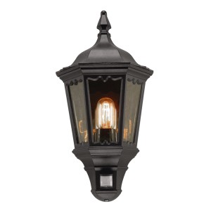 Lampa ścienna Kinkiet zewnętrzny Elstead Lighting Medstead MD7-PIR-BLACK IP43 1xE27 Stal Czarny