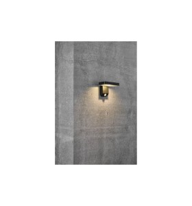 Lampa Ścienna Nordlux Solar Led Plastik Czarny na betonowej ścianie.