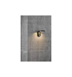 Lampa Ścienna Nordlux Solar Led Plastik Czarny na betonowej ścianie