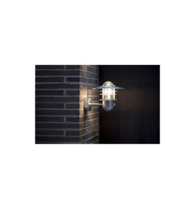 Lampa Ścienna Nordlux E27 60W Srebrny zamontowana na ścianie.