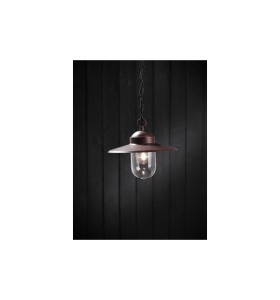 Lampa Wisząca Nordlux E27 60W Rdzawy na ciemnym tle.
