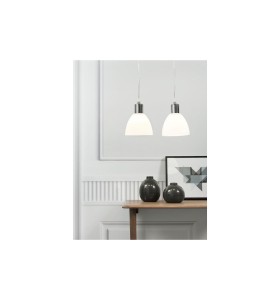Lampa Wisząca Nordlux E14 2X40W Chrom nad stołem.