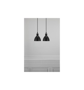 Lampa Wisząca Nordlux E14 2X40W Metal Czarny na tle szarej ściany.