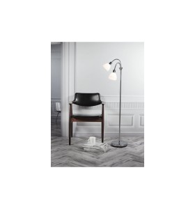 Lampa Podłogowa Nordlux E14 2X40W Metal Chrom w nowoczesnym wnętrzu.