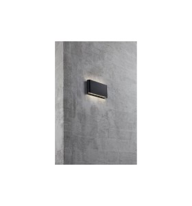 Lampa Ścienna Nordlux LED Metal Czarny na szarej ścianie