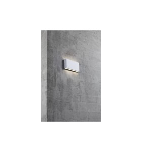 Lampa Ścienna Nordlux LED Metal Biały zamontowana na betonowej ścianie.