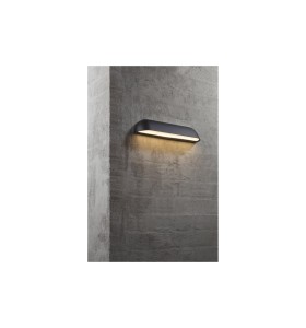 Lampa Ścienna Nordlux LED Metal Czarny zamontowana na betonowej ścianie.
