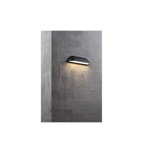Lampa Ścienna Nordlux LED Metal Czarny na szarej ścianie