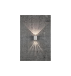 Lampa Ścienna Nordlux LED Aluminium Biały na szarej ścianie