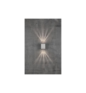 Lampa Ścienna Nordlux LED Aluminium Biały na betonowej ścianie.