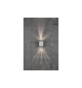 Lampa Ścienna Nordlux LED Aluminium Biały zamontowana na ścianie, emitująca światło górą i dołem.