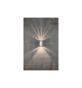 Lampa Ścienna Nordlux LED Metal Srebrny na betonowej ścianie.