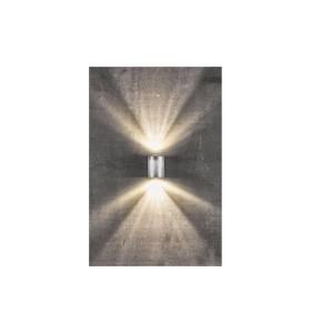 Lampa Ścienna Nordlux LED Metal Srebrny oświetlająca ścianę w górę i w dół.