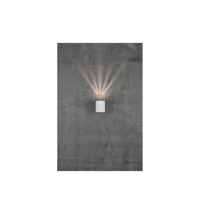 Lampa Ścienna Nordlux LED Aluminium Biały zamontowana na betonowej ścianie.