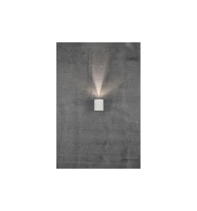 Lampa Ścienna Nordlux LED Aluminium Biały na betonowej ścianie.
