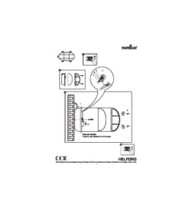 Lampa Ścienna Nordlux E27 12,5W Mosiądz Nikiel - schemat montażu.