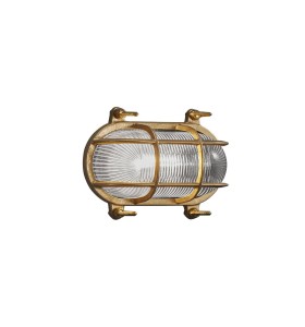 Lampa Ścienna Nordlux E27 12,5W Mosiądz owalna z osłoną kratką.