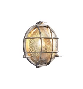 Lampa Ścienna Nordlux E27 12,5W Mosiądz Nikiel z kratką ochronną.