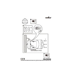 Ilustracja montażu lampy ściennej Nordlux E27 12,5W Mosiądz Nikiel