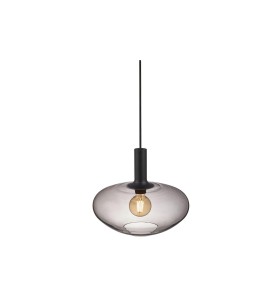 Lampa Wisząca Nordlux E27 60W Czarny szklany klosz.