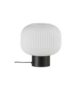 Lampa Stołowa Nordlux E27 40W Czarny z białym kloszem.