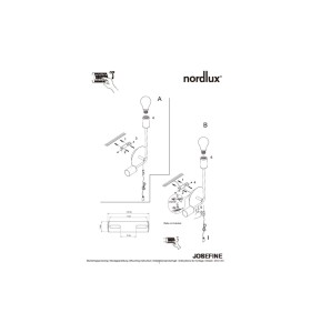 Lampa ścienna Kinkiet Nordlux E27 2X28W Metal Mat Czarny instrukcja montażu