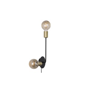 Lampa ścienna Kinkiet Nordlux E27 2X28W Metal Mat Czarny z dwoma żarówkami.