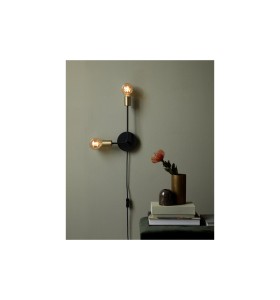 Lampa ścienna Kinkiet Nordlux E27 2X28W Metal Mat Czarny z żarówkami w eleganckim wnętrzu