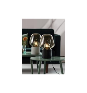 Lampa Stołowa Nordlux E27 25W Beton Szary na stole w salonie.