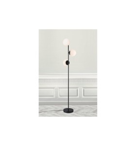Lampa Podłogowa Nordlux E14 3X15W czarna metalowa z trzema kloszami.