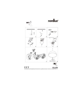 Instrukcja montażu dla Lampa Wisząca Nordlux E27 40W Metal Biały.