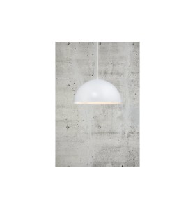 Lampa Wisząca Nordlux E27 40W Metal Biały na tle betonowej ściany.
