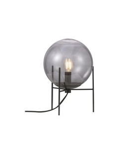 Lampa Stołowa Nordlux E14 15W Czarny, szklany klosz, nowoczesny design.