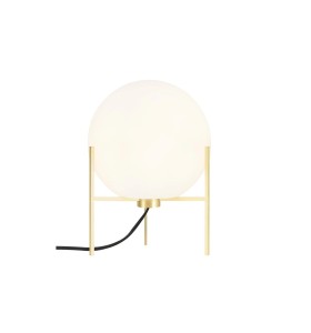 Lampa Stołowa Nordlux E14 15W Mosiądz z kulistym kloszem.
