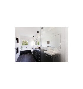 Lampa sufitowa Oprawa natykowa TUBA FALLON NORDLUX 1x5,5W LED Czarny Metal w nowoczesnej łazience.