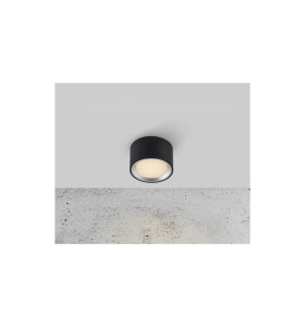 Lampa sufitowa Oprawa natykowa TUBA FALLON NORDLUX 1x5,5W LED Czarny Metal zamontowana na suficie.