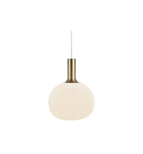 Lampa Wisząca Nordlux E27 60W Czarny/Mosiądz z okrągłym kloszem.