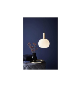 Lampa Wisząca Nordlux E27 60W Czarny/Mosiądz nad stolikiem nocnym.