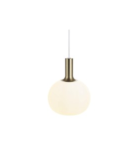 Lampa Wisząca Nordlux E27 60W Czarny/Mosiądz z białym kloszem.