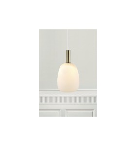 Lampa Wisząca Nordlux E27 60W Czarny/Mosiądz na tle jasnej ściany.