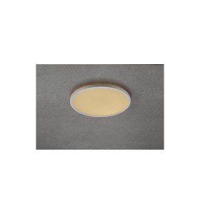 Lampa sufitowa Plafon okrągły OJA NORDLUX 1x18W LED Biały Tworzywo włączona na suficie.