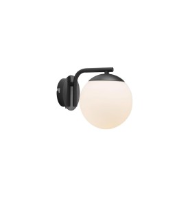 Lampa ścienna Kinkiet Nordlux E14 40W Metal Czarny z kulistym kloszem.