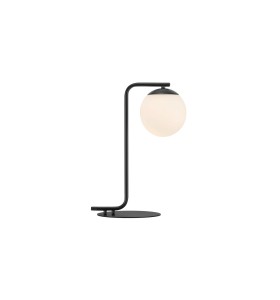 Lampa Stołowa Nordlux E14 40W Metal Czarny z kulistym kloszem.