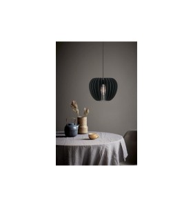 Lampa Wisząca Nordlux E27 60W Drewno Czarny nad stołem.